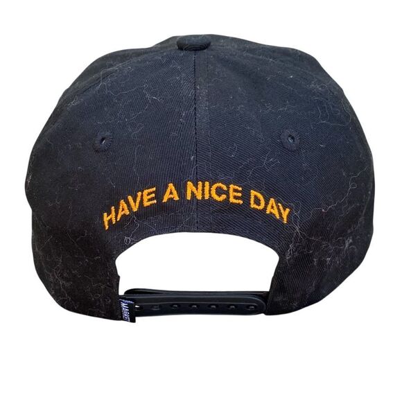 New Urban Outfitters UO MRKT Market Black/Orange Embroidered Baseball Hat/Cap - Picture 5 of 5